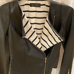 Black leather St. John’s jacket.  X small.  Worn once.